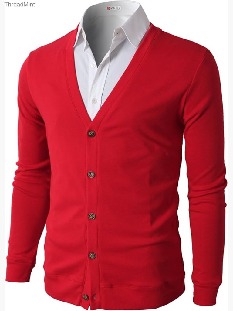 Men's Slim Fit V-Neck Cardigan Long Sleeve Button Down Casual